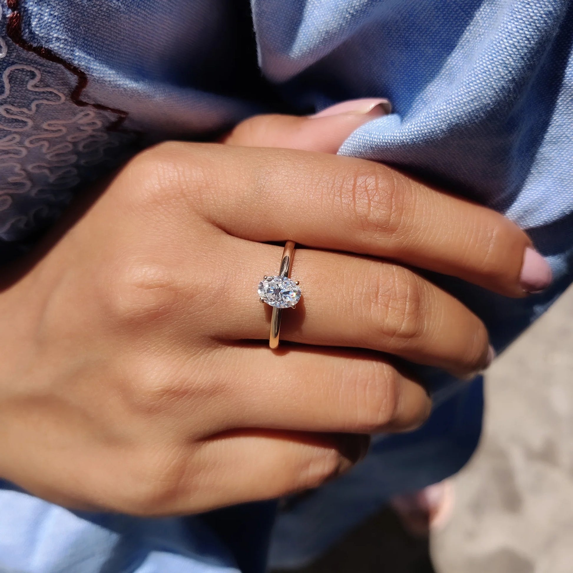 Oval Cut Ring In Solitaire Style